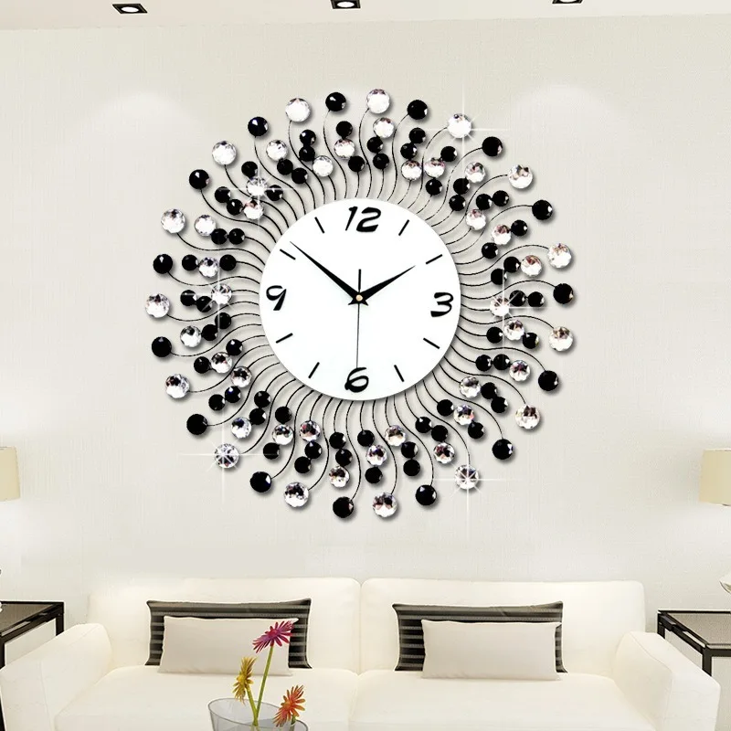 Creative Iron Art Silent Quartz Wall Clock Modern Living Room Home Decor Wedding 