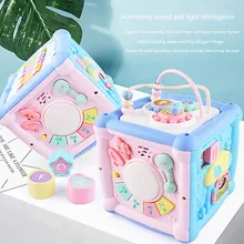 Children Clapping Drum Music Hand Clapping Drum Multi-functional Wisdom Cube Hexahedron Early Education 0-12 Educational Toys