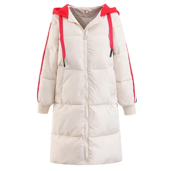

Hat Thickened Large Bread Dress Cotton-padded Coat for Women Long Cross Knee Women's Cotton-padded Coat Polyester X-Long Zipper