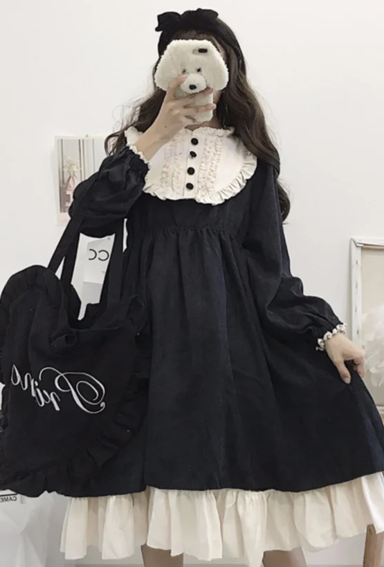 Платье в стиле Лолиты Vestidos, винтажное платье принцессы Виктории, милое платье для костюмированной вечеринки в стиле колледжа с высокой талией, платье с кружевной оборкой, милое платье лоли
