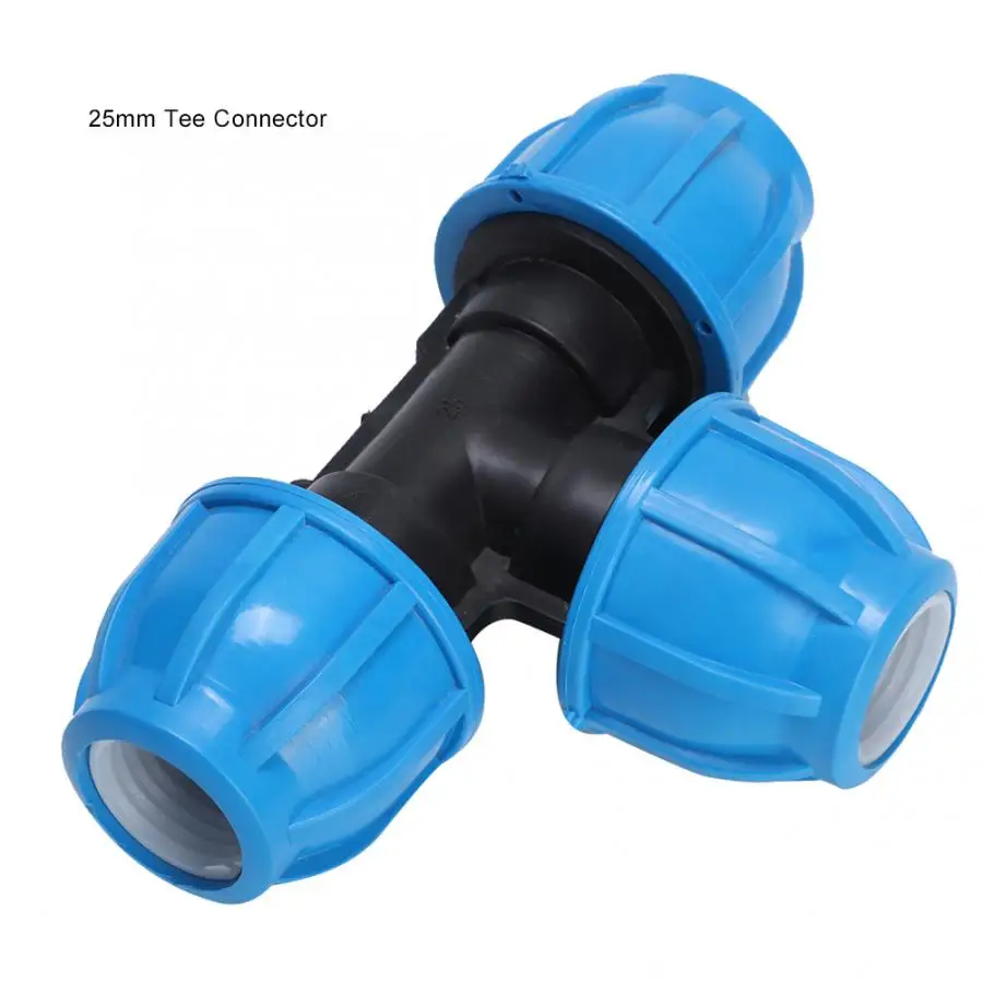 2Pcs PE Plastic Water Pipe Fitting Accessories Tee Connector Suitable For Home Piping Systems