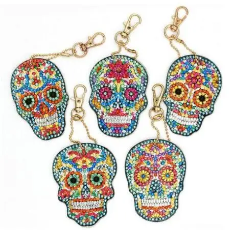 20 5D DIY full diamond diamond painting keychain ladies bag pendant key ring jewelry key ring special rhinestone Christmas LD503 - Цвет: 20