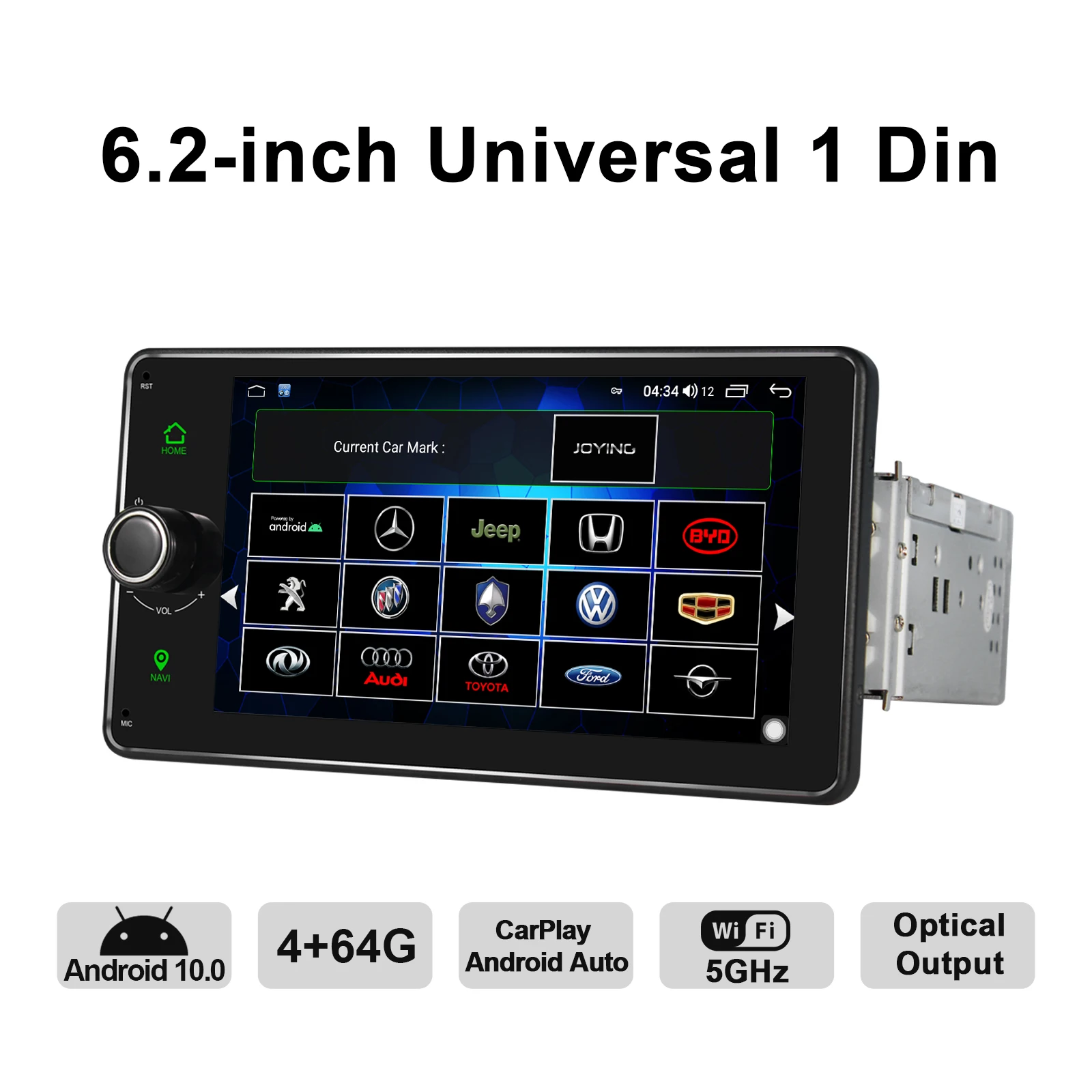 Автомагнитола 1 Din на Android 10 6 2 дюйма Универсальная автомобильная магнитола с GPS