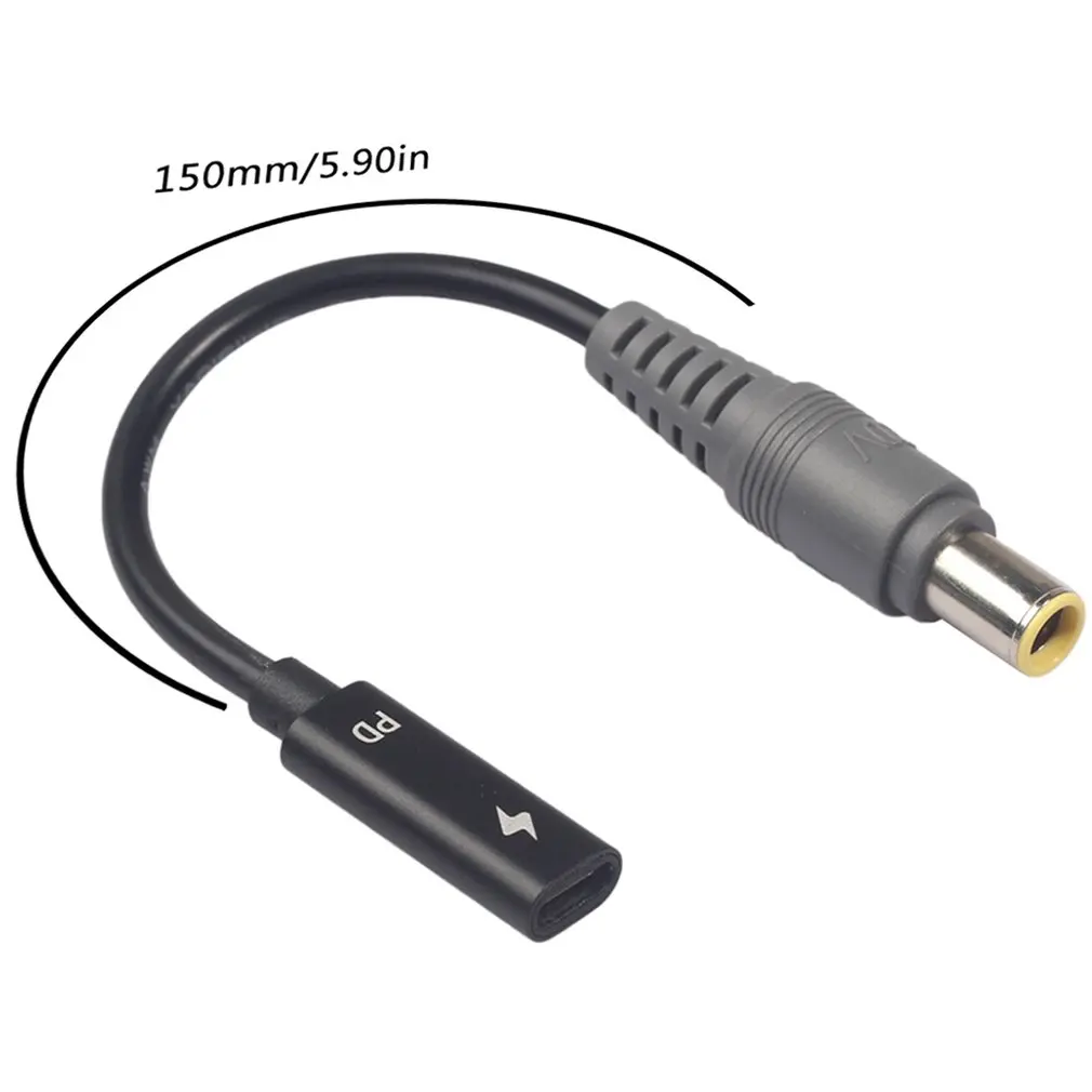 Type-C Женский до 7,9 Мужской прямой с чипом Кабель-адаптер Usb C-type Pd зарядный кабель для ноутбука lenovo зарядное устройство адаптер