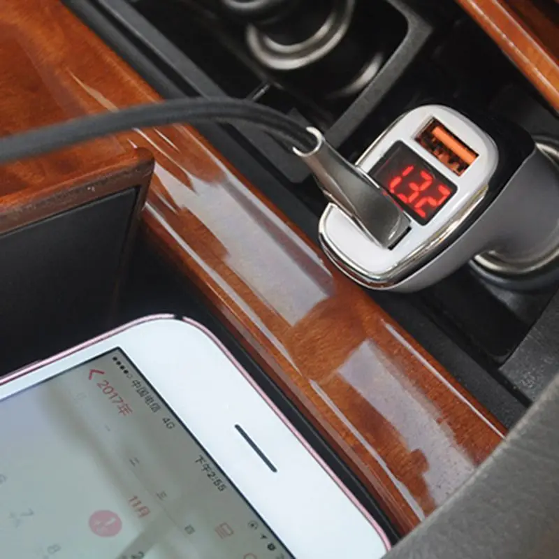 3.1A двойной USB Автомобильное зарядное устройство Быстрая Зарядка адаптер напряжение тока дисплей для телефона