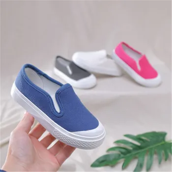 

Fashion Children's Casual Shoes New Breathable Comfortable Boys Canvas Shoes Round Toe Anti-kick Soft Sole Slip-on Girls Shoes