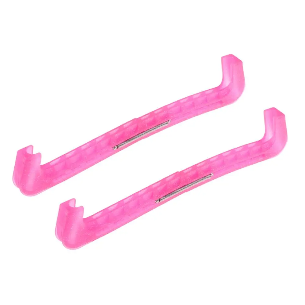 MagiDeal 2 шт. мягкая пластиковая хоккейная фигурка скейт лезвие Защитная Крышка нескользящая защита для скейт обувь протектор 32 см - Цвет: Pink