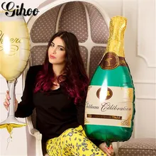 Grande Bottiglia di Champagne Whisky Tazza di Birra Aerostati della Stagnola Acclamazioni Festa di Compleanno Decorazione di Cerimonia Nuziale di Anniversario Baby Shower Partito Forniture(China)