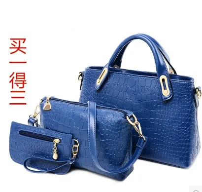 

2016 New Style Crocodile Pattern WOMEN'S Bag Europe And America Big Brand Shoulder Bag Hand Oblique Multi-Purpose Different Size