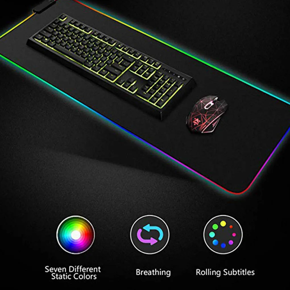 Высокое качество RGB коврик для мыши игровой коврик для мыши большой компьютерный коврик для мыши геймер XXL коврик для мыши мышь с подсветкой коврик для клавиатуры Настольный коврик