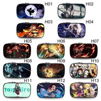 

Anime Demon Slayer: Kimetsu No Yaiba Canvas Purse Pencil Case Zipper Makeup Bag Pen Stationery Bag