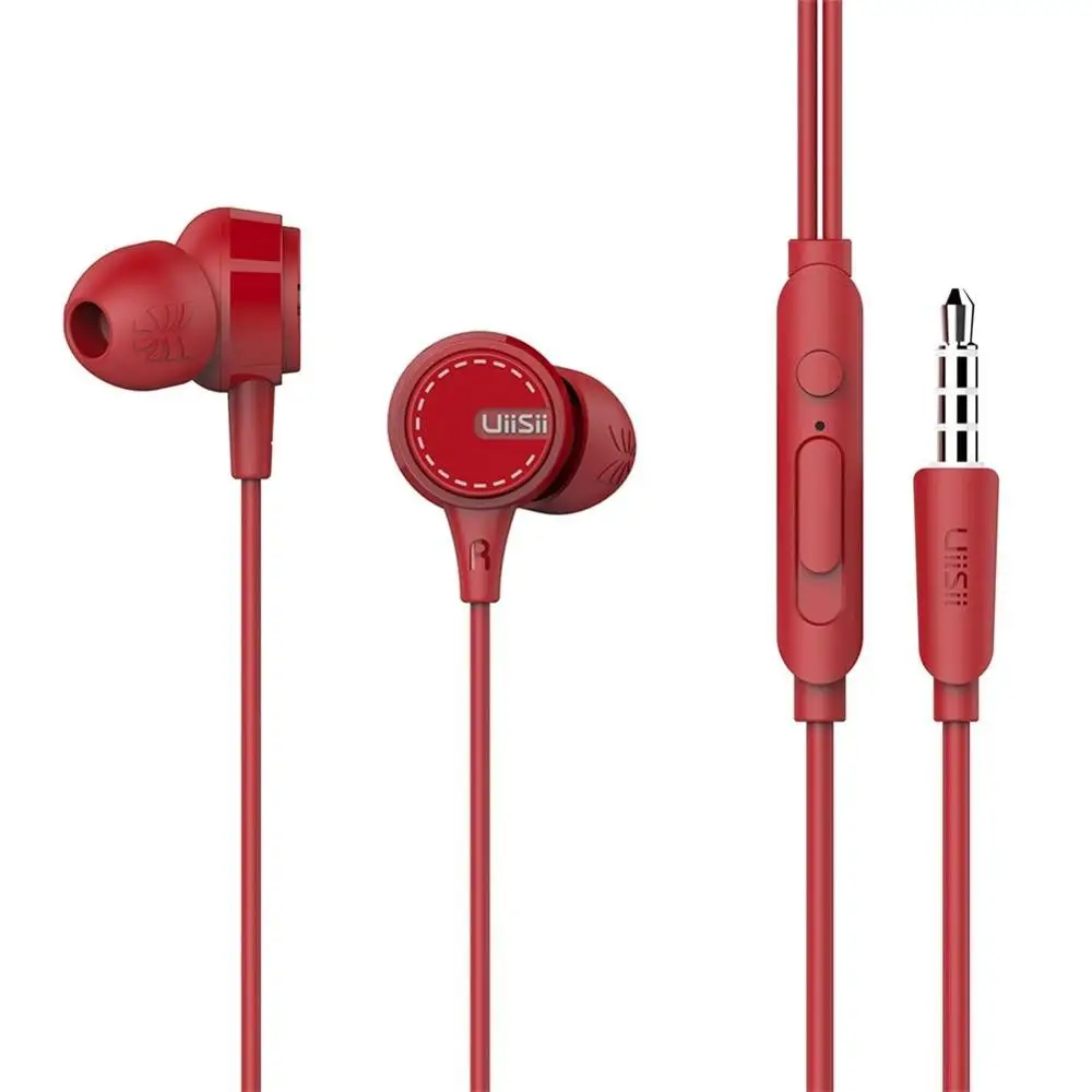 U8 RED UiiSii наушники-вкладыши кожаные наушники с отличной низкой звуковой частотой стерео наушники с микрофоном 3,5 мм для iPhone/samsung телефон xiaomi MP3 - Цвет: U8 RED