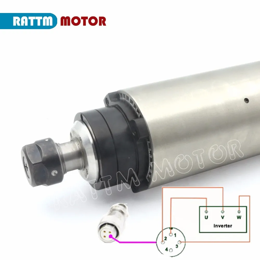 2.2KW ER20 с воздушным охлаждением CNC мотор шпинделя 80x230 мм 220 В для ЧПУ Маршрутизатор Гравировальный фрезерный шлифовальный