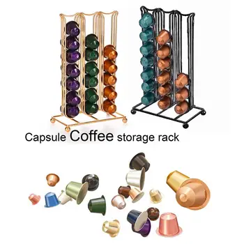 

42Cups For Nespresso Coffee Capsule Bracket Pods Rotating Rack Coffee Capsule Stand Capsules Storage Shelve Organization Holder