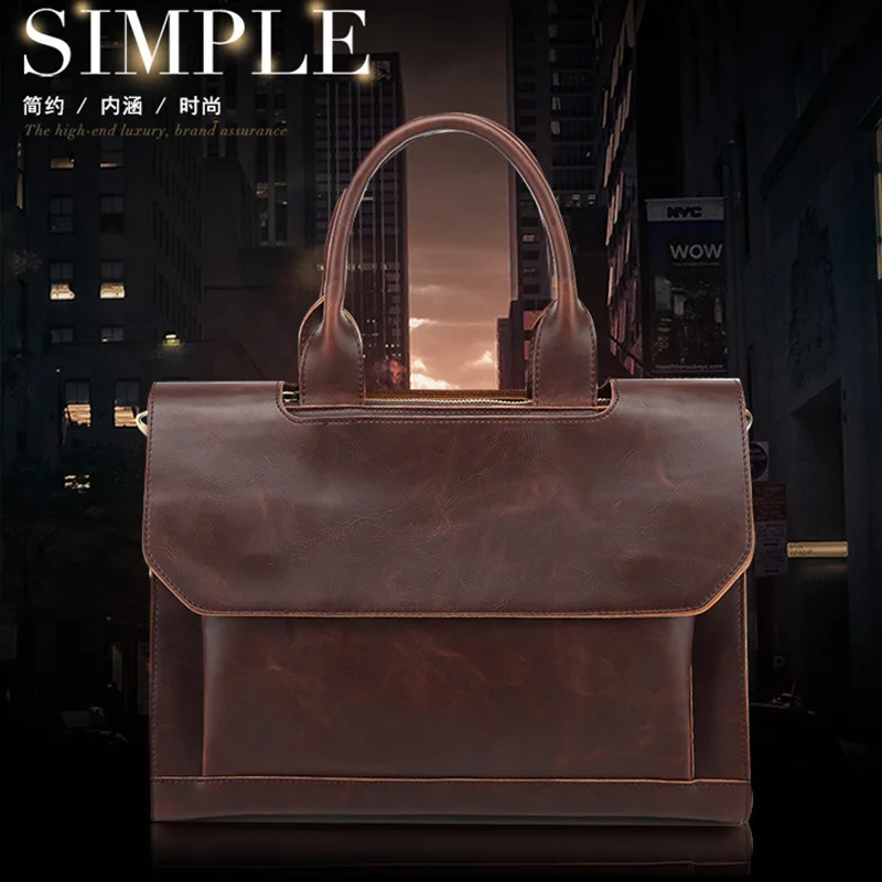 Origional Briefcase Hand Business Shoulder Bag Korean-style MEN'S Bag Stylish GUY'S Bag Retro Shoulder Bag
