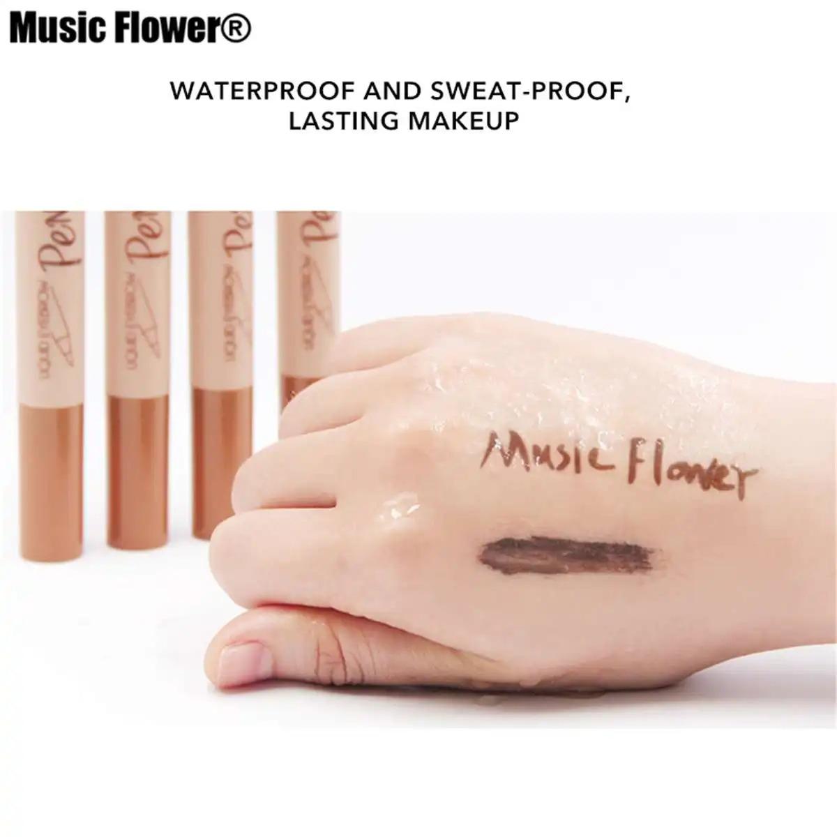 Music Flower 2 в 1 Водостойкий карандаш для бровей+ набор пудры для бровей 24H стойкий Макияж Косметика