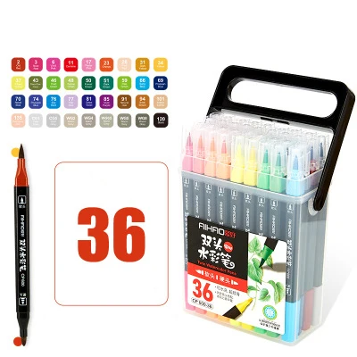 Мягкая жесткая двуглавая ручка, товары для рукоделия, цветная Водонепроницаемая ручка, кисть, ручка, маркеры для рисования, цветная Водонепроницаемая ручка - Цвет: 36 Colors