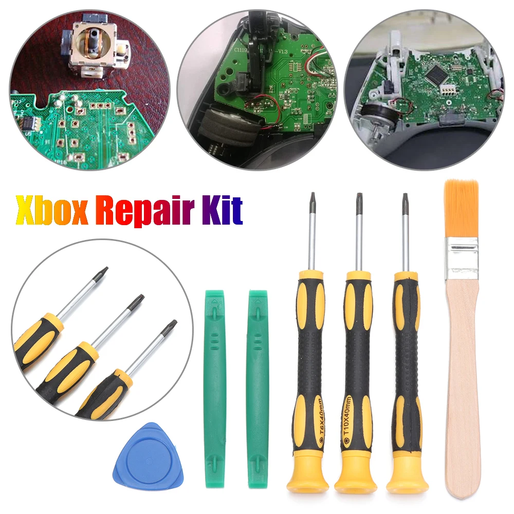 7PCS New Screwdriver Repair Kit Set for Xbox One /360 For PS3 /PS4 Gamepad Controller Thumb Stick Triangle Prying Tool | Электроника