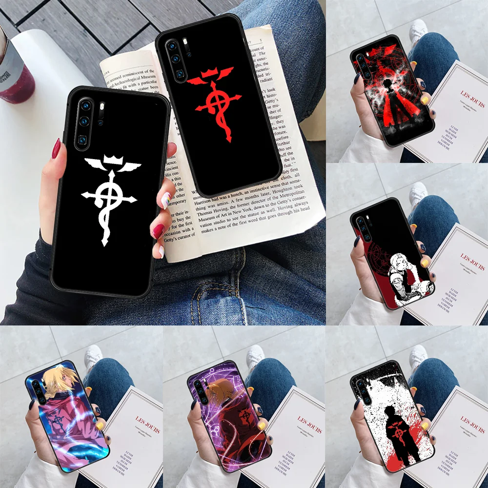 Anime FullMetal Alchemist Elric Phone Case For Huawei P Mate 10 20 30 40 Pro Lite Smart 2019 2021 black Etui Luxury Cover Pretty | Мобильные