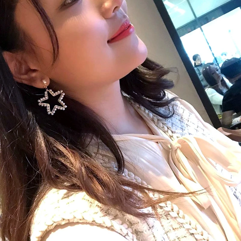 

New Arrival Gold Color Love Heart Drop Earrings For Women Korean Style Pearl Dangle Earrings Fashion Party Wedding Jewelry