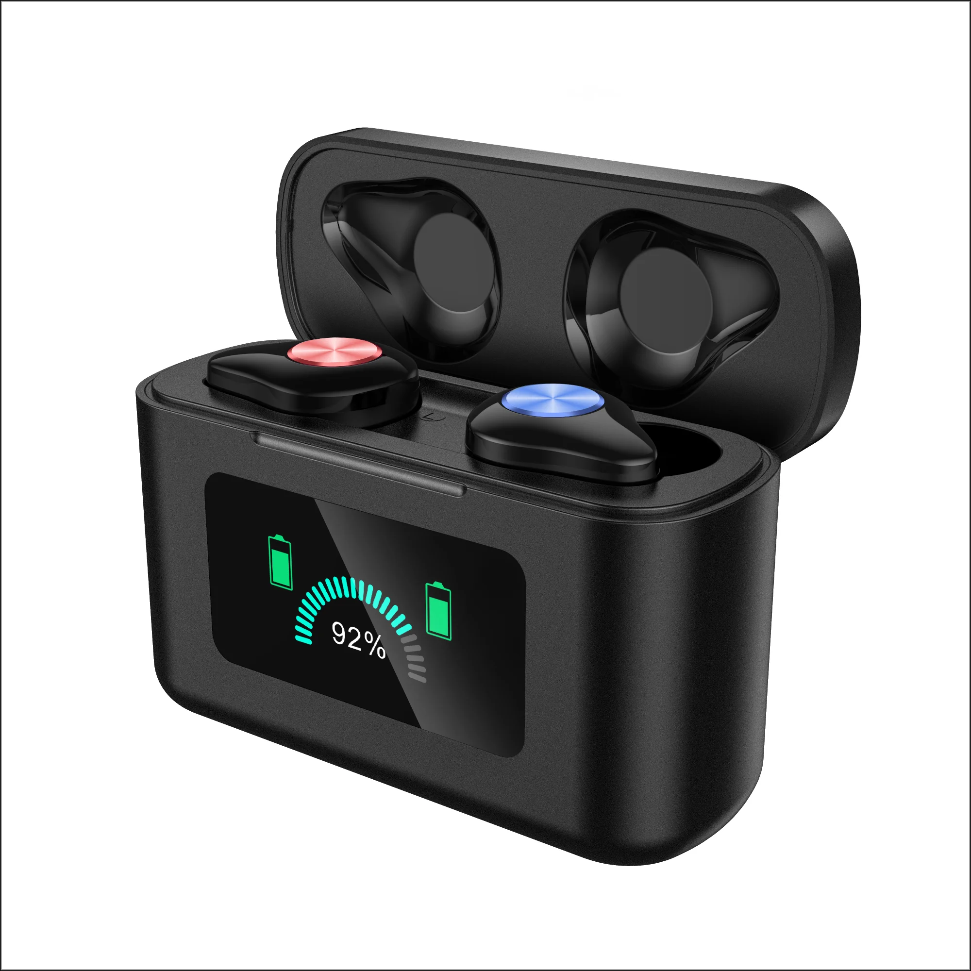 Беспроводные наушники bluetooth 5 0 цветной светодиодный цифровой дисплей большой
