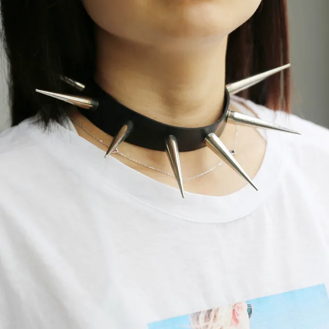 PHYANIC Long Spiked Choker Punk Collar 