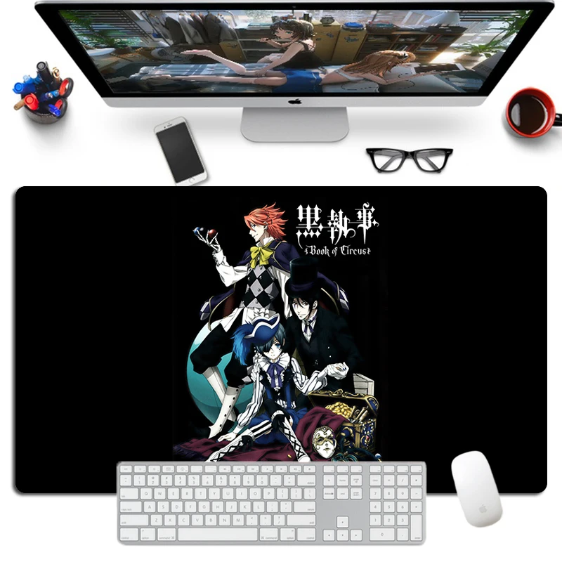 Аниме Черный дворецкий коврик для мыши большой Otaku 60x35 см XL натуральный каучук