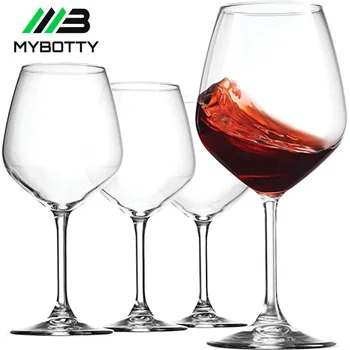 

MYBOTTY 4Pcs Plastic Goblet Wine Cup Set Unbreakable Cocktail Wine Juice Drinking Tritan Mug Marriage Party Drinkware