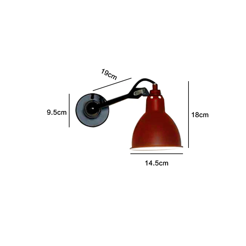 S wall light Red Скандинавские бра домашний декор в стиле ретро стимпанк Настенный светильник лампа для гостиной спальни прикроватная чердак 110 В 220 В красный желтый черный E27 - Цвет абажура: S wall light Red