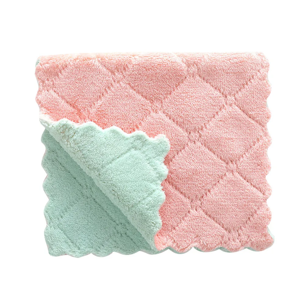 Антипригарное масло Коралловое бархатное подвесное полотенце для рук кухонное антипригарное чистящее тряпичное полотенце для рук полотенце покупка#40 - Цвет: Pink