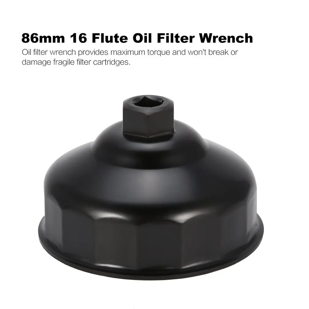 Oil Filter Wrench 86mm 16 Flutes End Socket Square Drive Cap Remover Tool Mini Auto Car Repair Tools for Car Oil Filter Wrench
