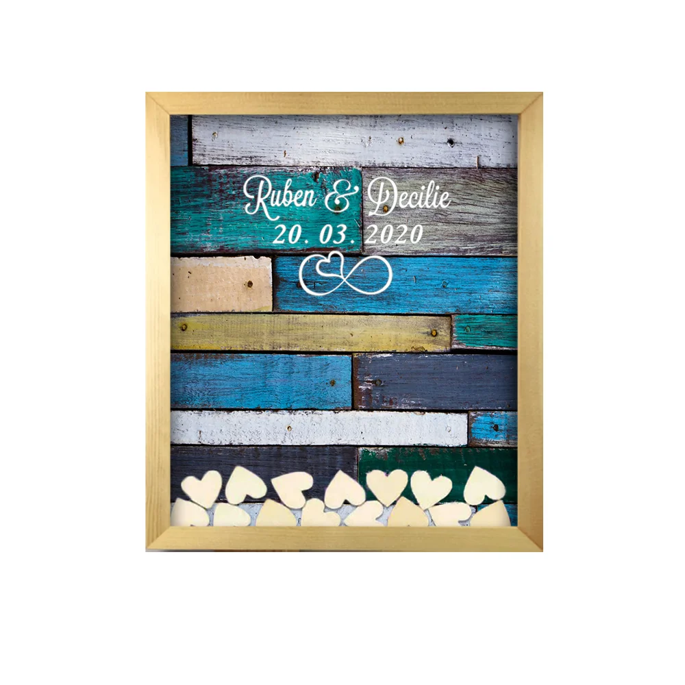 rustic frame Альтернативная Свадебная Гостевая книга, идея гостевой книги в форме капли сердца, персонализированная, Заказная книга входа на память, дерево, ручная работа - Цвет: rustic frame