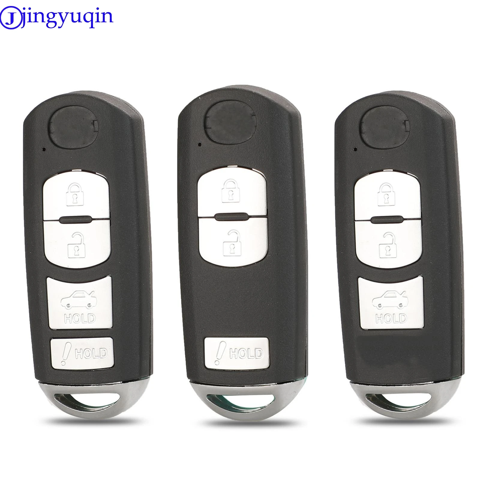 Jingyuqin 3 кнопки чехол для дистанционного ключа автомобиля Оболочка Чехол для MAZDA CX-3 CX-5 Axela Atenza умный Автомобильный ключ с логотипом