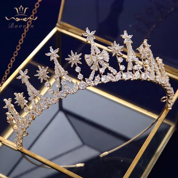 

Simple Zircon Bride Tiaras Crowns Wedding Crystal Headpieces Evening Hair Accessories