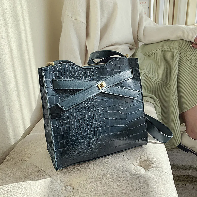 

Textured Big Bag Women's 2019 Autumn And Winter New Style Fashion Shoulder Versatile Shoulder Bag Crocodile Pattern Shoulder Bag