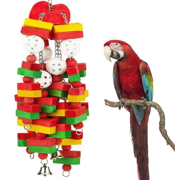 

New Pet Molar Pastime Toy Wooden Parrot Favorite Colorful Safe and Tasteless Parrot Bite Bird Toy Banana Apple Big Bunch