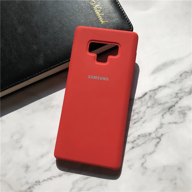 Жидкий силиконовый чехол для samsung Galaxy Note 9, шелковистый мягкий на ощупь чехол для Galaxy Note9, полная защитная задняя крышка - Цвет: red