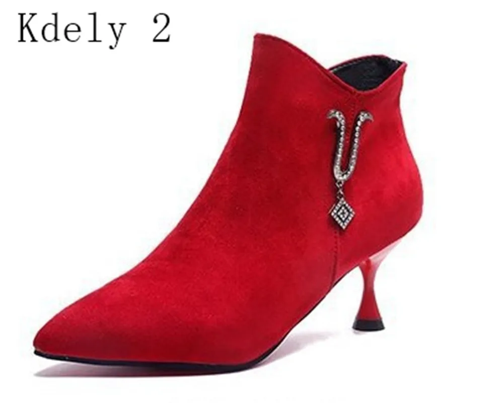 

Women High Heel Booties Ankle Boot Fashion Female High-Heeled Boots Young Ladies Fashion Booties 8.5cm Heel Suede Boots