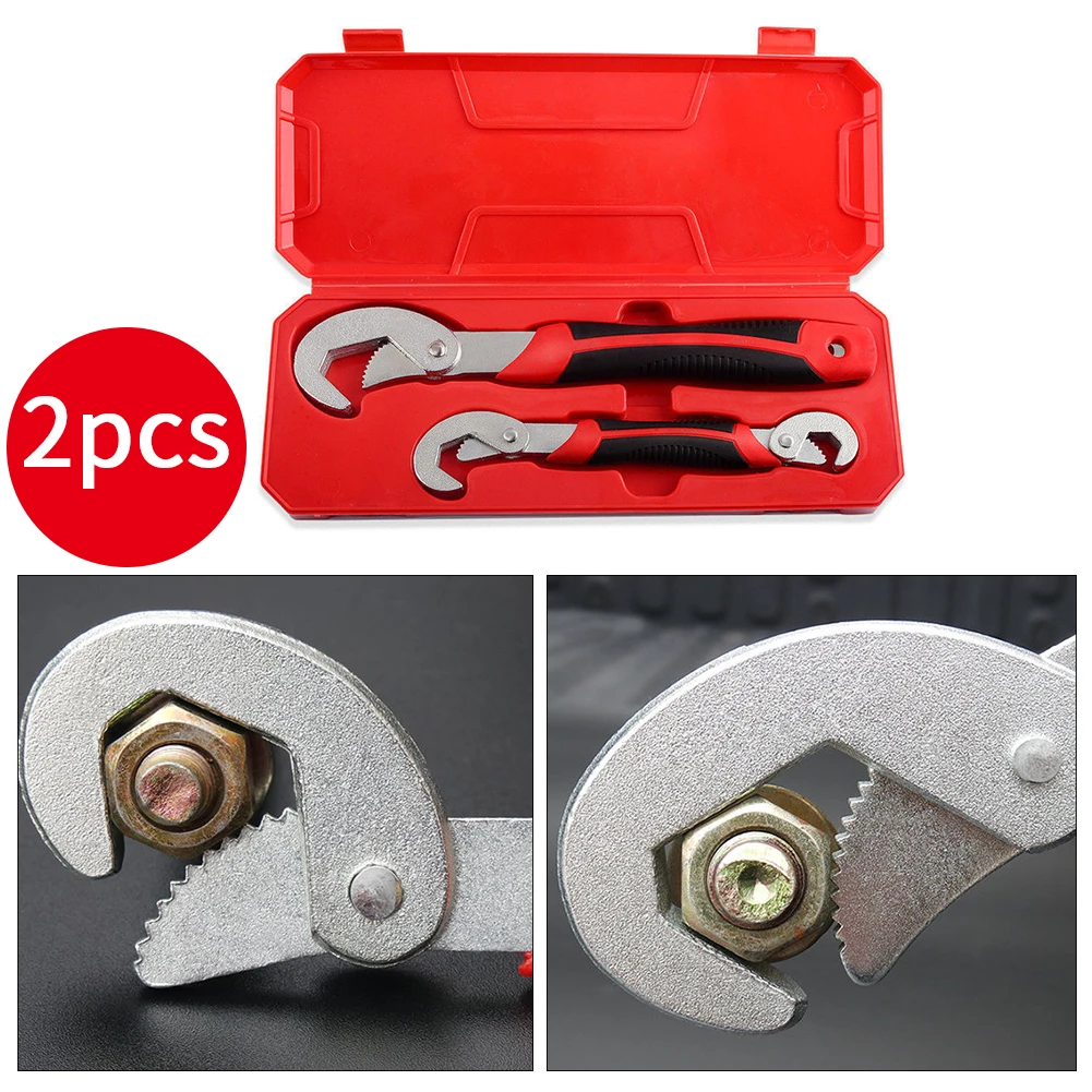 

2pcs Universal Wrench Set Adjustable Grip Wrench Set 6-32mm Ratchet Wrench Spanner Portable Hand Tools Water Pipe Wrench