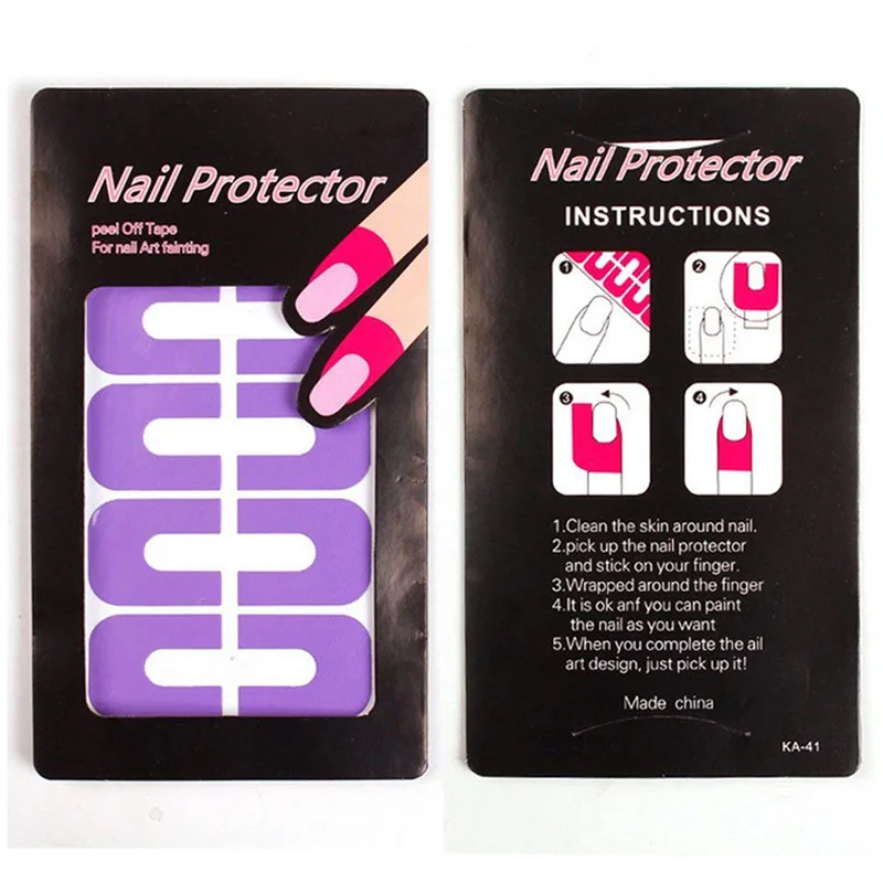Varnish Nail Polish Glue Anti-overflow Spill Proof Manicure Protector Tools Reusable Model Oil Tools Stencil Clip DIY Random Col