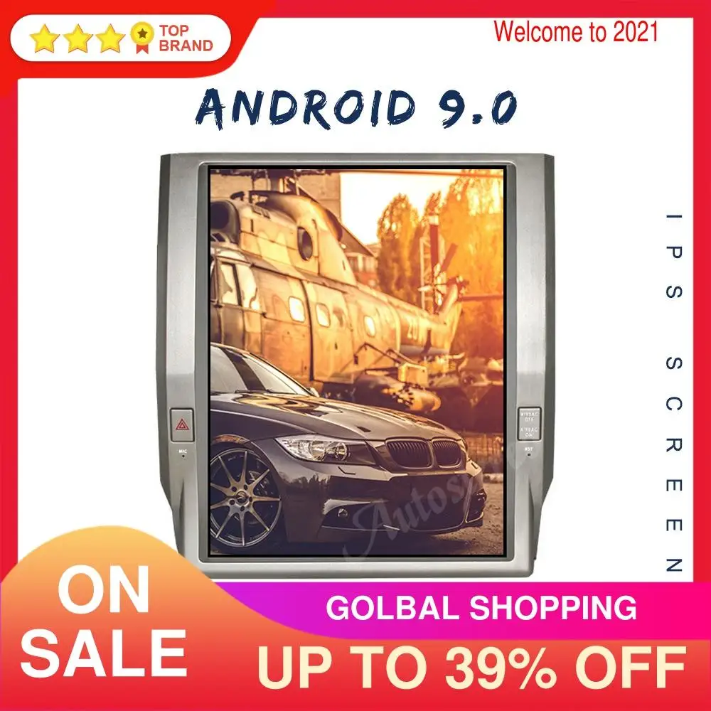 Tesla стиль Android 9 0 4 Гб PX6 Автомобильный GPS навигатор для Toyota Tundra 2014-2020 Авто Радио