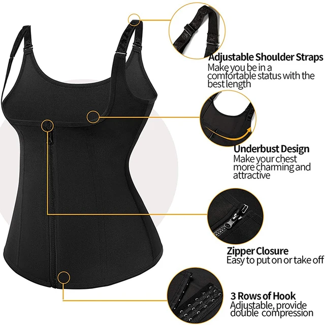 Neoprene Sweat Waist Trainer Corset Trimmer Vest For Women Weight Loss Waist Cincher Body Shaper 3