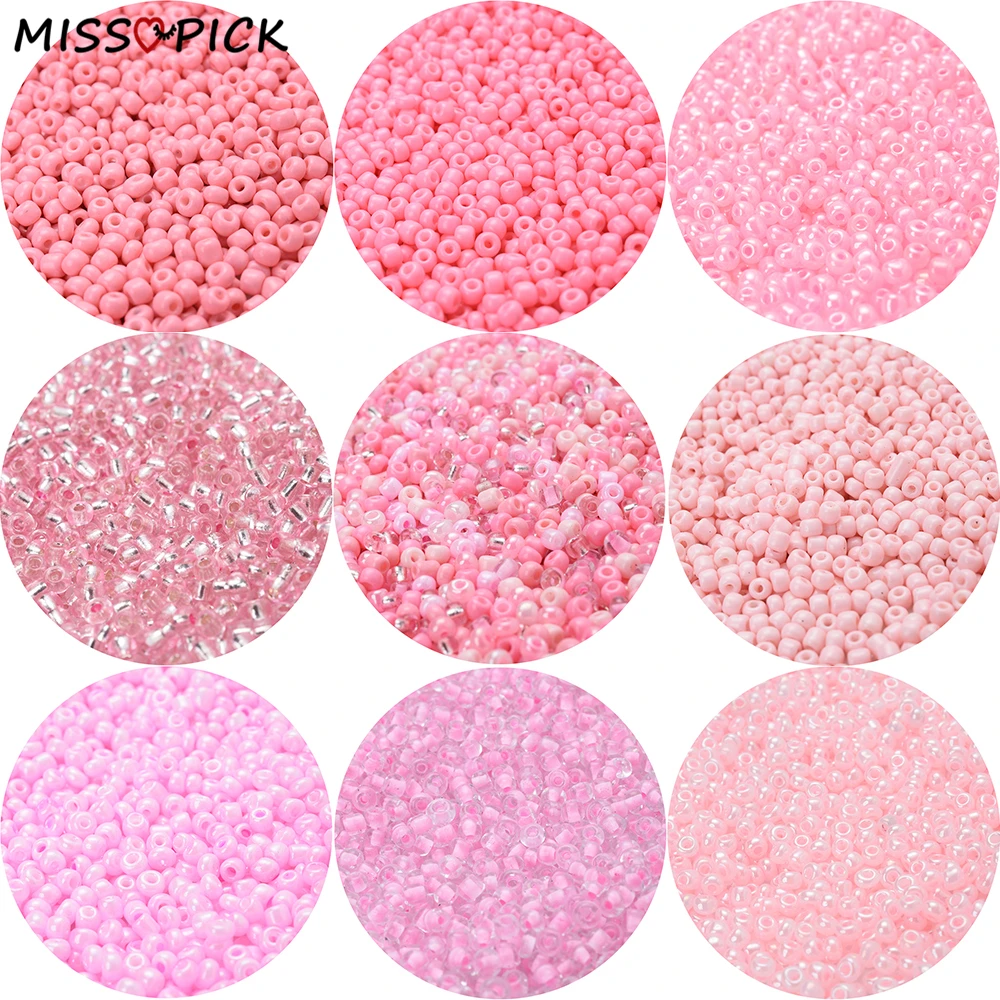 300/600/1500pcs 3mm Mix Pink Charm Czech Glass Seed Beads DIY Bracelet Necklace For Jewelry Making Earring Accessories | Украшения и