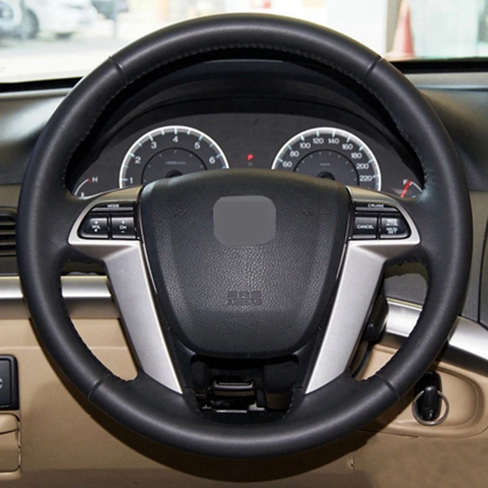 Черный чехол на руль из искусственной кожи ручной работы для Honda Accord 8 Crosstour Odyssey 2010-2013