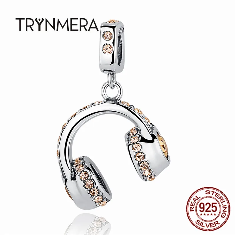 Trynmera 925 стерлингового серебра модная гарнитура наушники музыкальные подвески для браслетов и колье для женщин Свадебные аксессуары A060