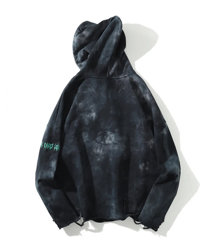 Aolamegs Hoodies Men Retro Broken Hole Hoodie Pullover Baggy Tops Casual Hip Hop Retro Style Sweatshirt High Street Streetwear