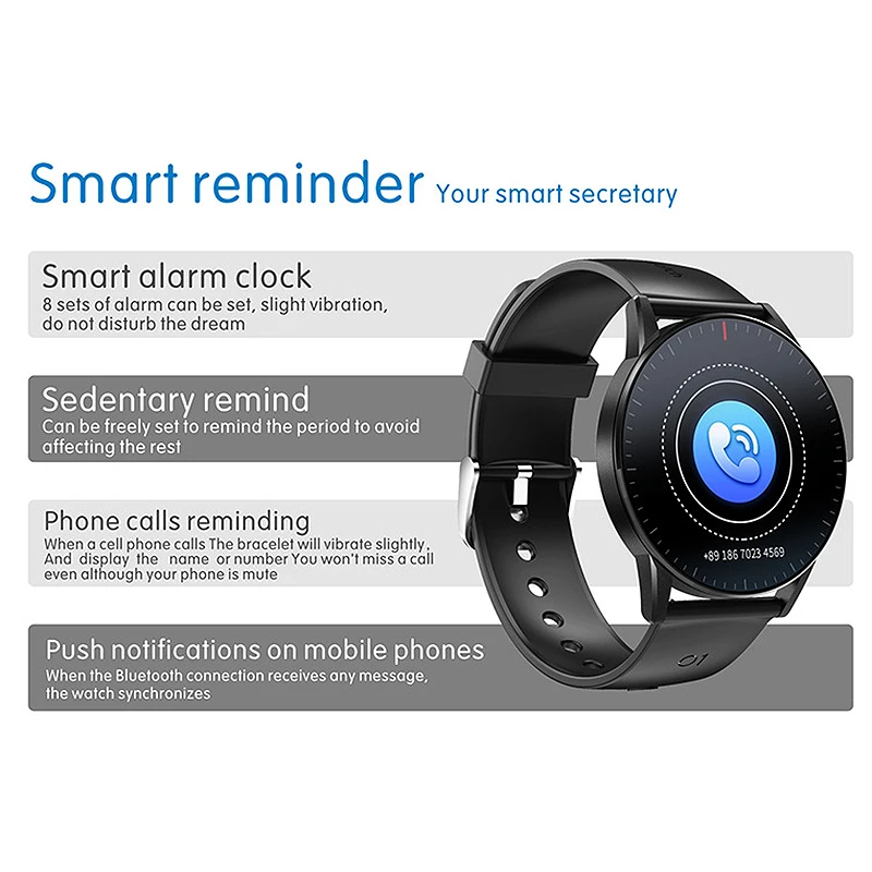 ABHU-QS09 Smart Watch IP67 Waterproof Heart Rate Sleep Monitoring Fitness Tracker Music Control Sports HD Full Press Screen