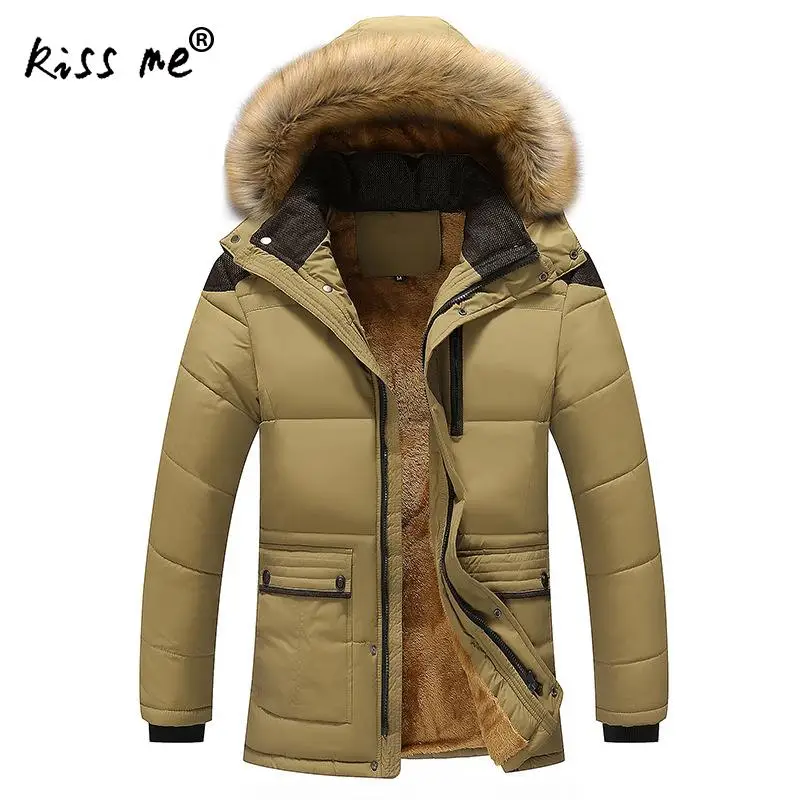 a style light khaki Зимняя теплая куртка с капюшоном Осенняя утепленная Повседневная ветрозащитная теплая куртка больших размеров хлопковая одежда - Цвет: a style light khaki
