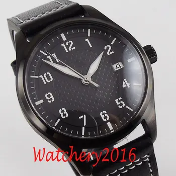 

40mm Corgeut Black dial Sterile PVD coated luminous date NH35 automatic movement mens watch