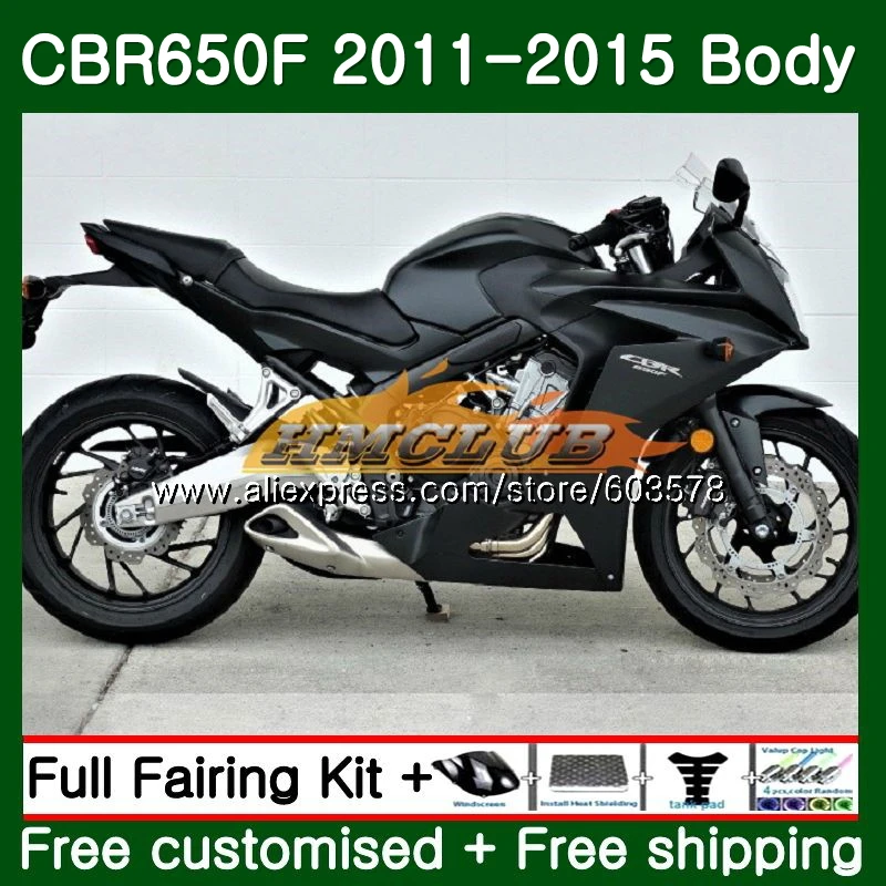 CBR-650F для HONDA CBR 650F 650 F 2011 2012 2013 матовый черный 130CL. 19 CBR650 F CBR-650 CBR650F, возрастом 11, 12, 13, 14, 15, обтекатель
